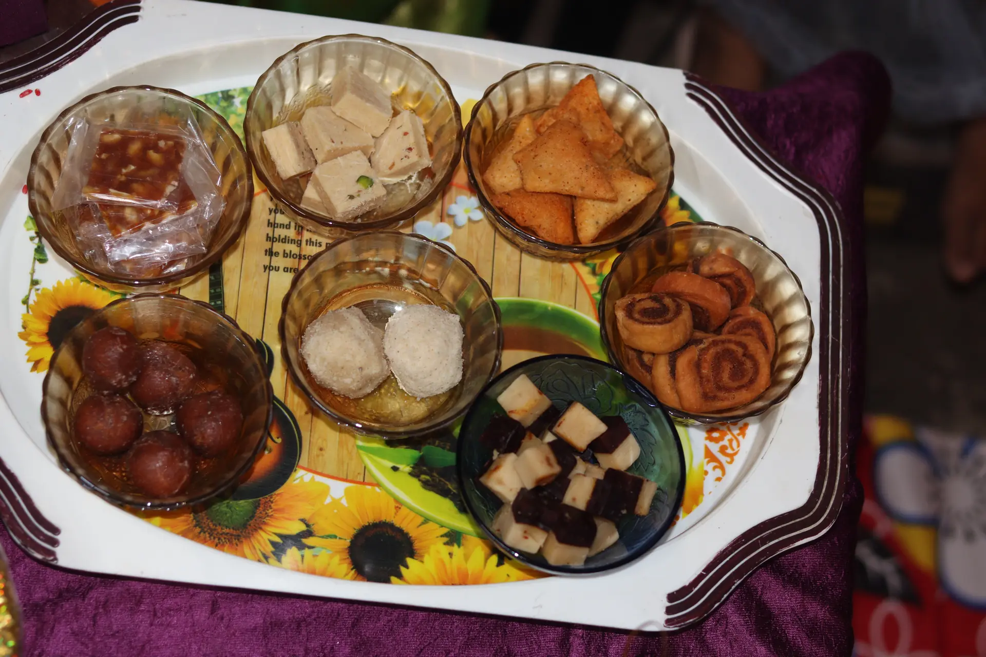 Tray of assorted traditional mithai